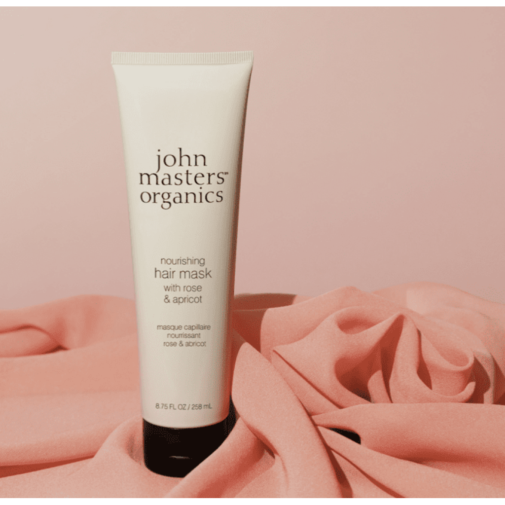 en tube john masters organics nærende hårmaske.