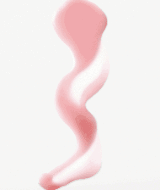 et sløret billede af en pink genstand på en hvid baggrund.