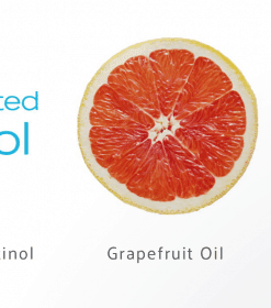 en grapefrugt og en grapefrugt med blade.