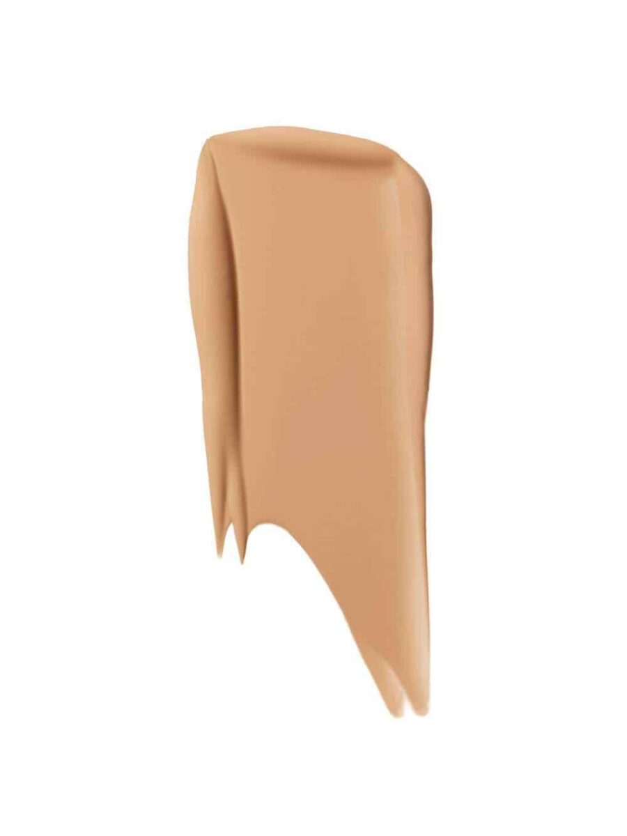 en beige væskeflaske med hvid baggrund.