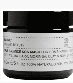 en krukke med økologisk skønhed økologisk balance sos maske til kombination med pilebark,.