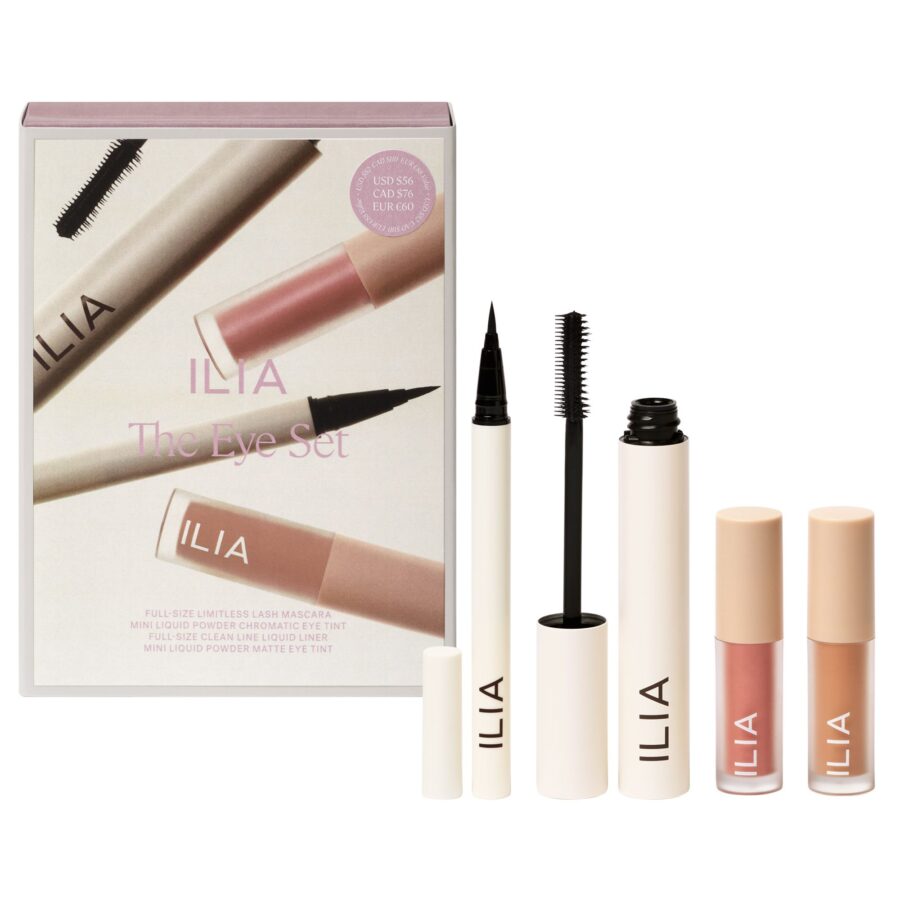 et sæt med tre mascaraer og en mascara tube.