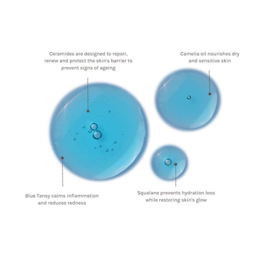 et diagram af et blåt stof med bobler.