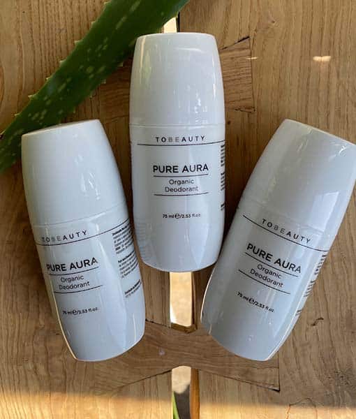 TOBEAUTY Pure Aura pakketilbud - økologisk deodorant 3 x 75 ml