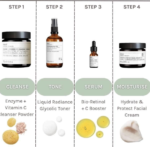 et diagram, der viser ingredienserne i Evolve Organic Beauty Enzyme + Vitamin C Cleansing Powder 70 g.
