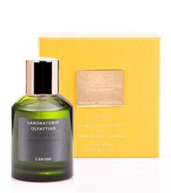 En flaske Laboratorio Olfattivo Limone - Masters´Collection Eau de parfum 100 ml ved siden af en æske.