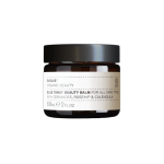 En krukke med Evolve Organic Beauty - Blue Tansy Beauty Balm 60 ml med sort baggrund.