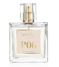 En flaske Ærlig P06 – Eau de Parfum 100 ml glasflaske på hvid baggrund.