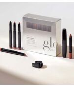 Makeupsættet "Glo Beauty Time To Shine - Warm Collection" består af fire læbeblyanter, en eyeliner, en ekstra æske og en spidser.